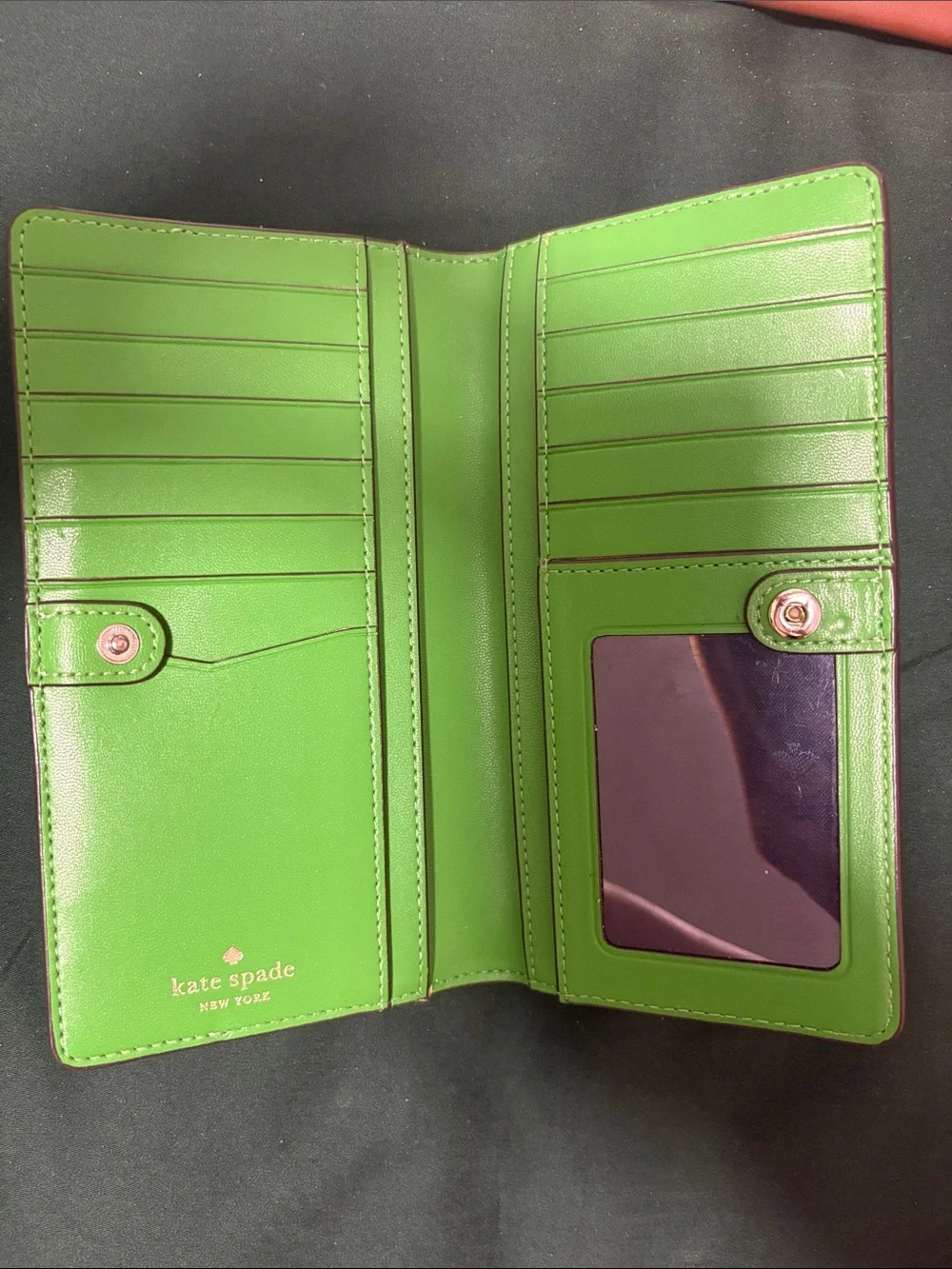 kate spade Two-Tone Navy and Cream Zip Continental Wallet